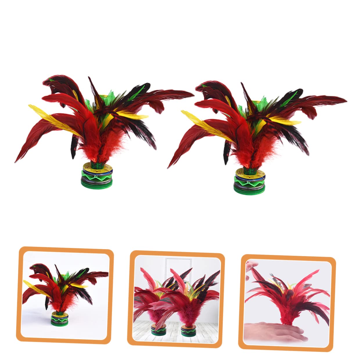 Gogogmee 2Pcs Chinese Jianzi Foot Exercise Traditional Shuttlecocks for Students Sporting Supplies Fun Outdoor Game Enhances Coordination and Competitive Spirit