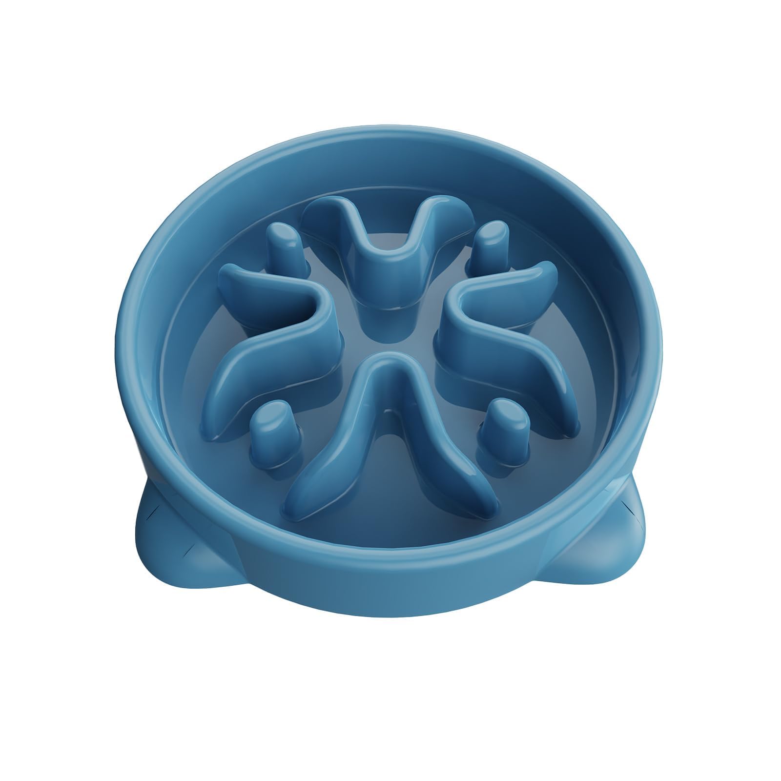 TOKAYIFE Ciotola anti ingozzamento 16.3cm Cibo lento per animali domestici Ciotola per cani e gatti Anti-rigurgito Antiscivolo Durevole (S, Blu)