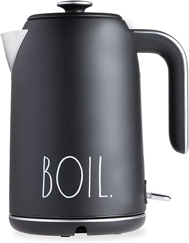 Miniatura 9 de Rae Dunn Hervidor Eléctrico de Agua Caliente - Cafetera de Acero Inoxidable, Hervidor de Té, Base Giratoria, Con Protección Automática Contra Hervir