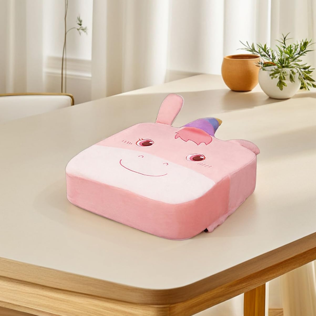 COLLBATH Seggio Rialzato per Sedia da Pranzo in Cotone, Cuscino Antiscivolo per Bambini e Studenti, Facile da Pulire, per Casa e Scuola