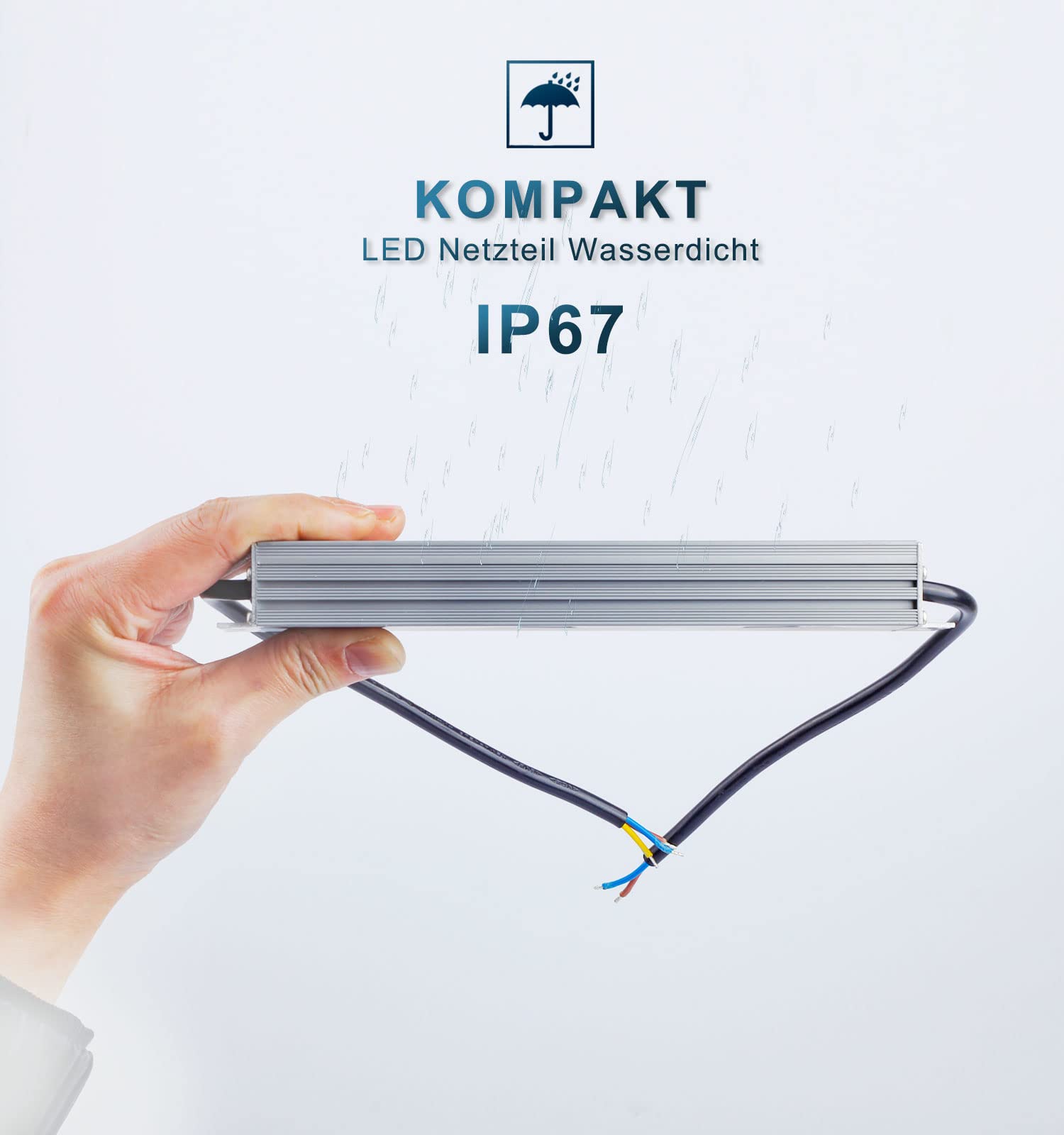 LED Trafo Transformator 12V 200W Wasserdicht, LED Netzteil 230V auf 12V DC Gleichstrom IP67 Outdoor, 12 Volt LED-Treiber Driver Aussen Schaltnetzteil für LED-Lampen Streifen Außenbereich Bad, DUSKTEC