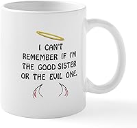 Vista 7 de CafePress Good Evil Sister Mug 11 oz (325 ml) Ceramic Coffee Mug White/Pink Inside