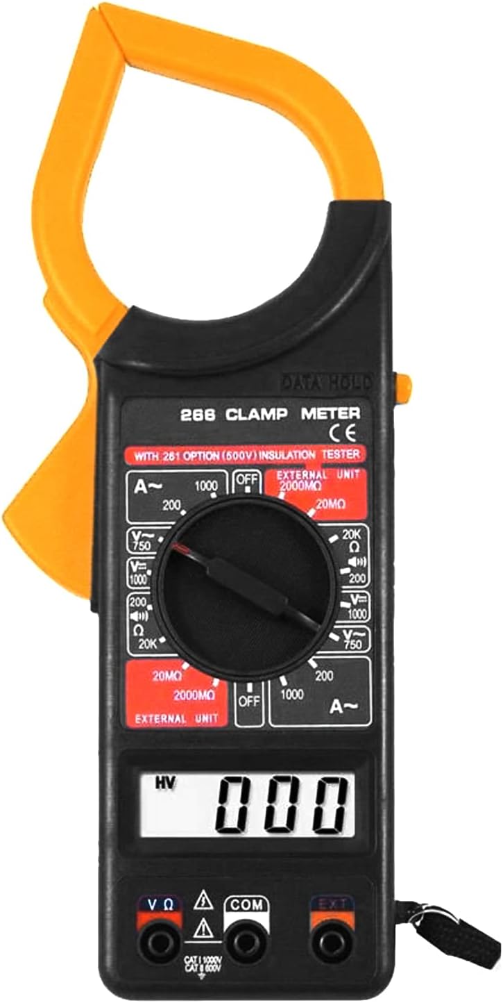 DT-266 Ac Dc Digital Clamp Multimeter Auto Ranging Amp Current Voltage Measurement Device Ammeter Tong Tester with LCD Display Detection
