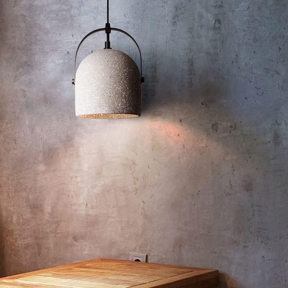 Lustre industriel en ciment grand format style dôme vintage pour loft