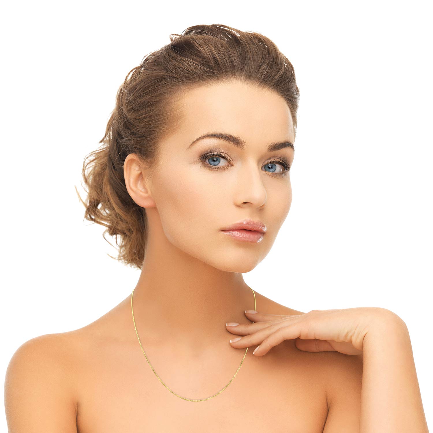 EDELIND 18K 14K 8K Cadena barbada Plana Fina 1.1 mm I Oro Amarillo 750 585 333 I Collar Cadena Unisex de Oro Macizo para Mujer Hombre Niños de 36 a 80 cm I Caja de Regalo de joyería