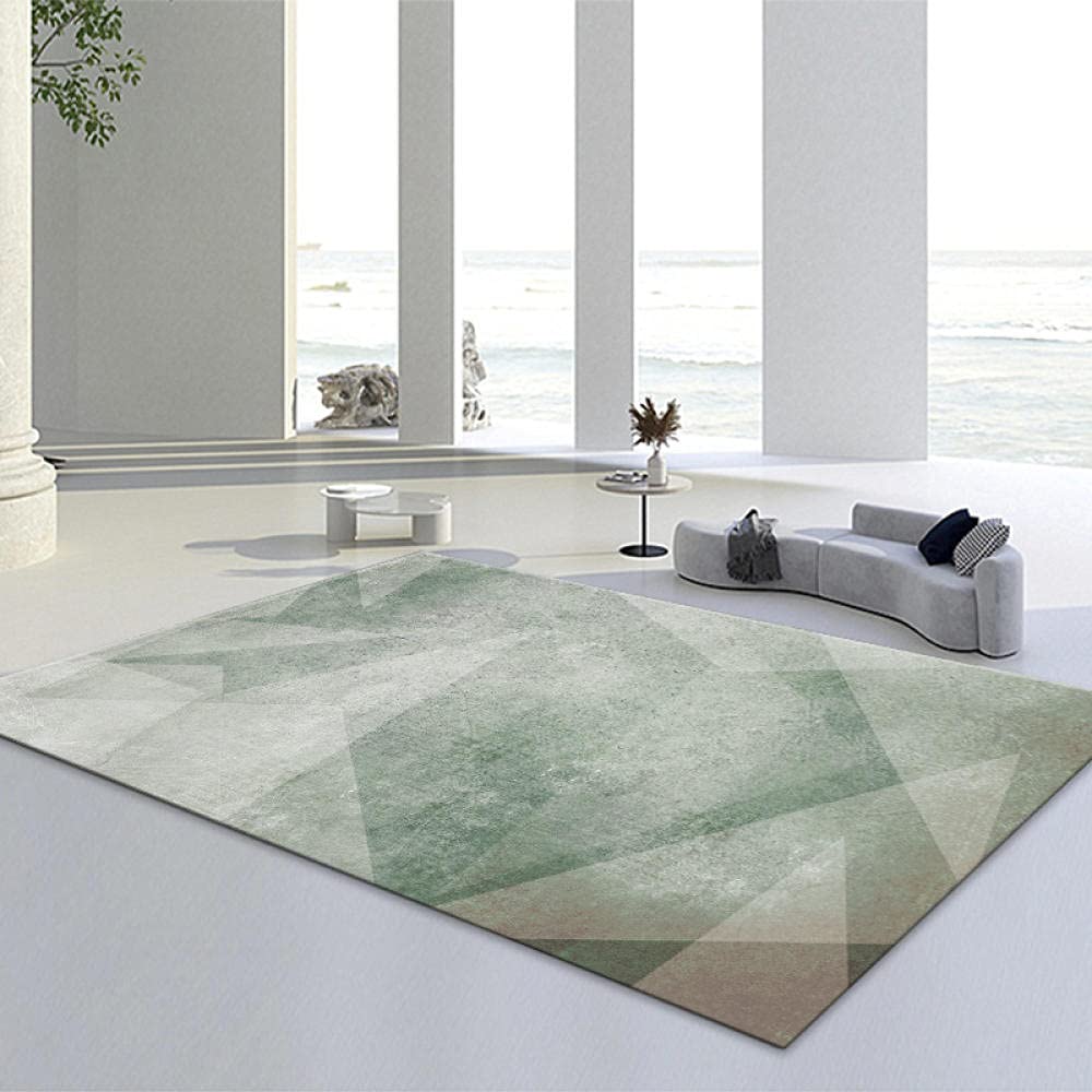 Tapis de coureur doux 80x120cm tapis salon géométrique blanc vert