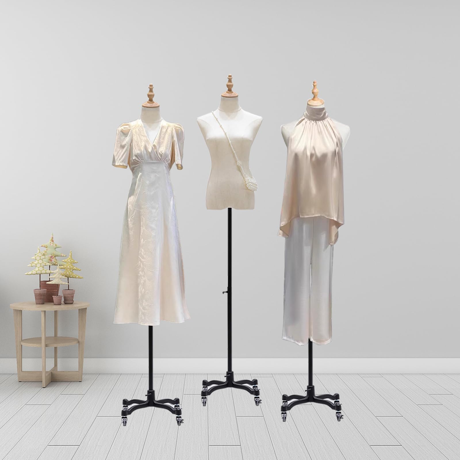 Mannequin busto da donna, altezza regolabile 130-190 cm, modello manichino con base mobile in metallo, per abbigliamento, abbigliamento, gioielli, cucito, senza testa e braccioli