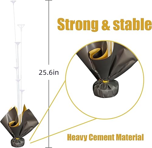 Miniatura 3 de Juego de 2 soportes para globos con base sólida pesada, centros de mesa para cumpleaños, niñas, baby shower, San Valentín, decoración de fiesta de