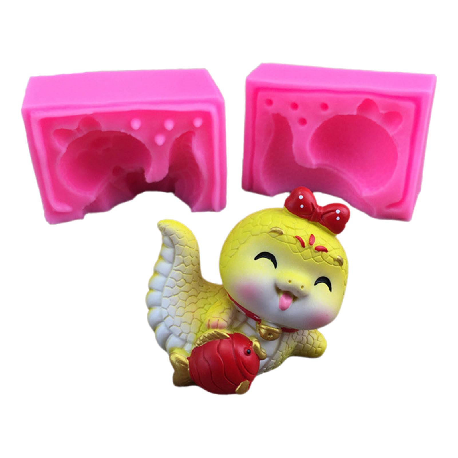 MICFENY Desk Ornament Mould Flexible Silicone Mold for 3D Snake Figurine Shaped Decoration Gypsum Mold Jewelry Making Supplies