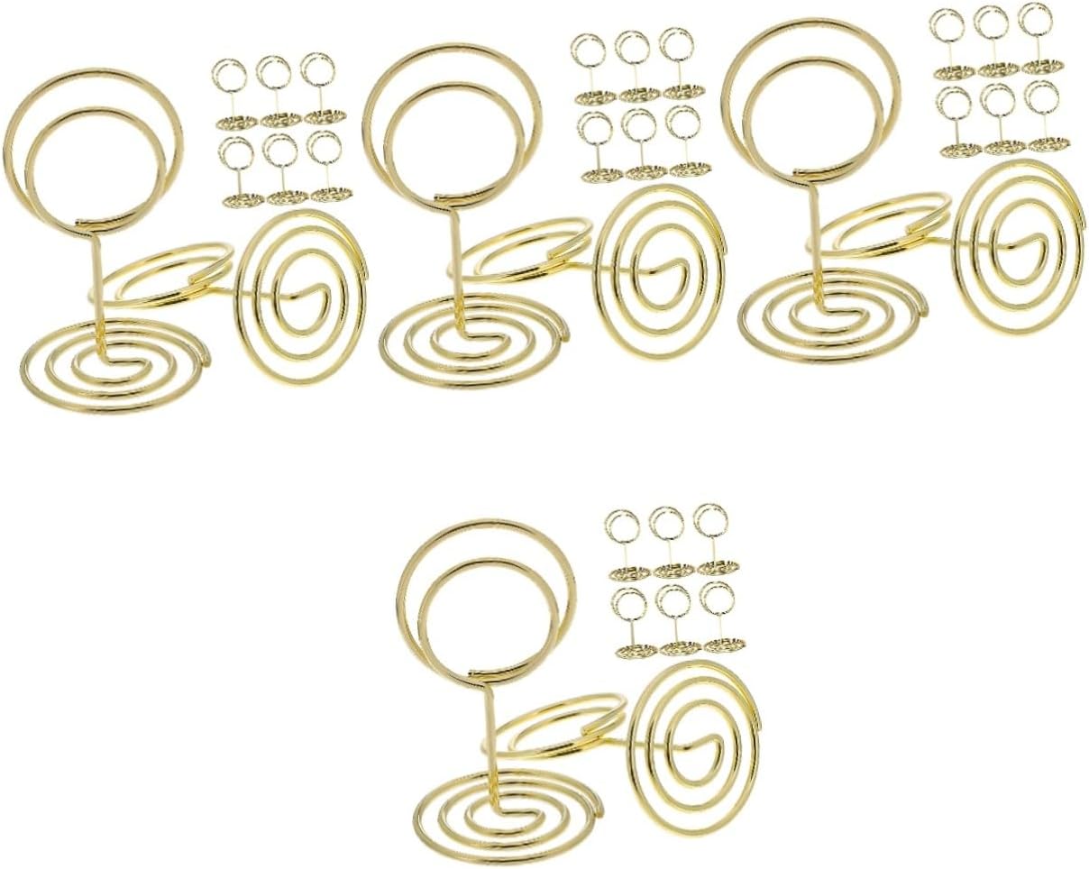Cabilock 4sets Sturdy Metal Table Number Stands Place Card Holders Memo Clip for Events 30pcs*4