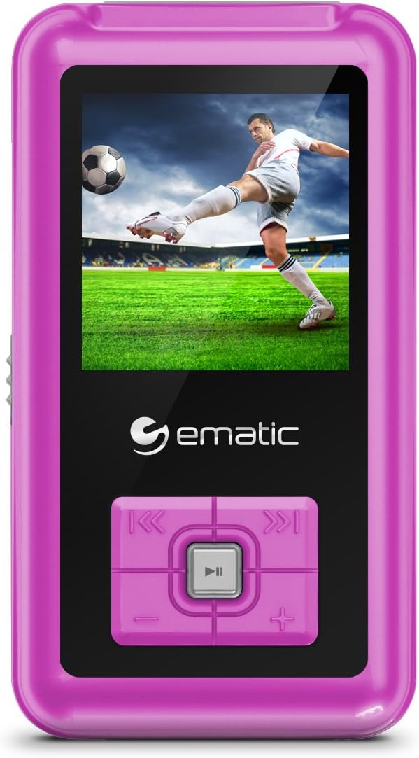 Ematic 8GB MP3 Video Player with FM Tuner/Recorder and 1.5-inch Color Screen, Pink
