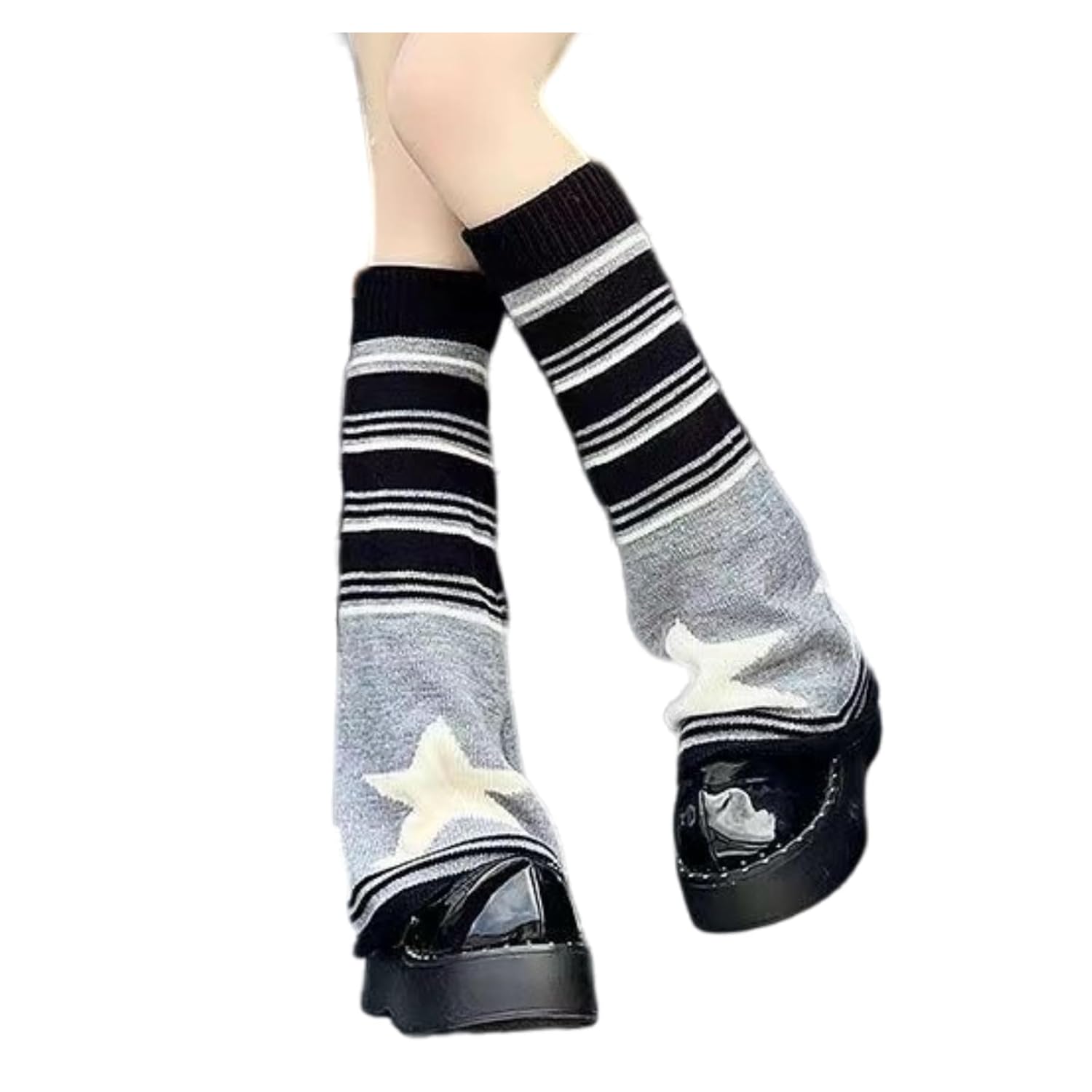 Grunge Socks Fairy Grunge Socks Fairy Grunge Cloth Leg Warmers Reversible Y2K High Knee Long Knit Boot Socks