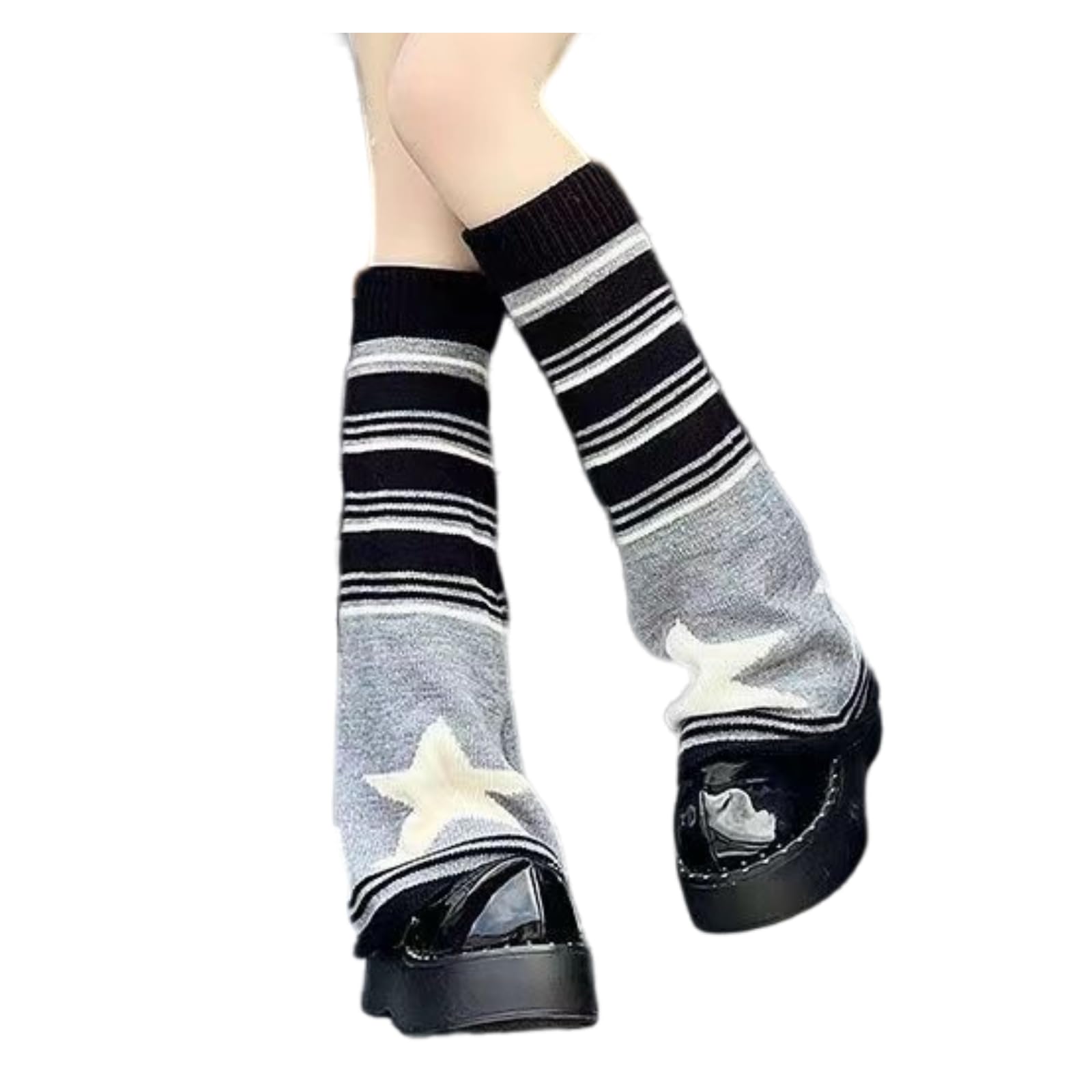 Grunge Socks Fairy Grunge Socks Fairy Grunge Cloth Leg Warmers Reversible Y2K High Knee Long Knit Boot Socks