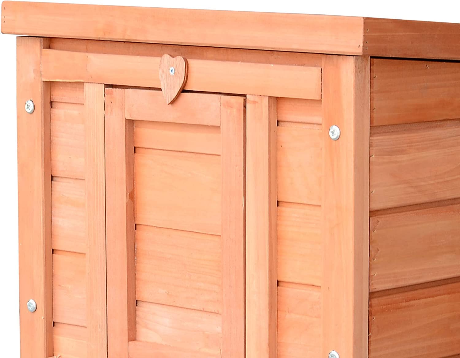 Conejera Madera de Exterior Jaula para Conejo Cobaya Casa para Animal Pequeño 51x42x43cm Caseta Woody (Caseta)
