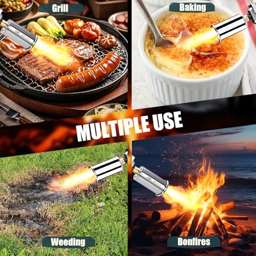Image of ARTFLAMM Propane Torch Gun, Powerful Cooking Grill Torch Gun, Adjustable Flamethrower Multi Use Blow Torch for BBQ, Campfire, Charcoal Wood Grills Lighter(Tank Not Included)