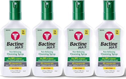 Bactine MAX First Aid Spray - Spray limpiador para aliviar el dolor con 4% de lidocaína, lidocaína adormecedora que mata el 99% de los gérmenes,