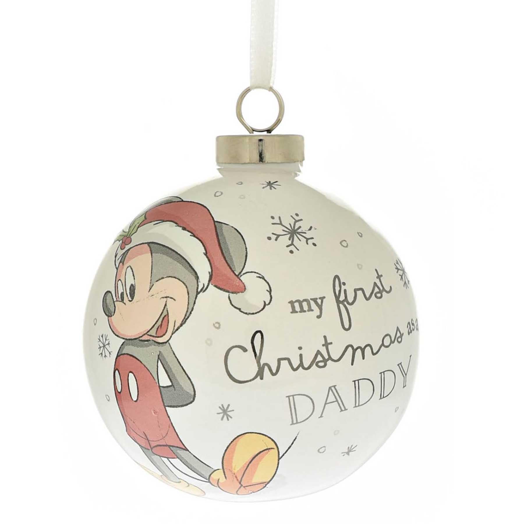 Widdle Gifts Disney Baby 1st Christmas Ceramic Bauble 80mm - First Christmas as Daddy (4718)