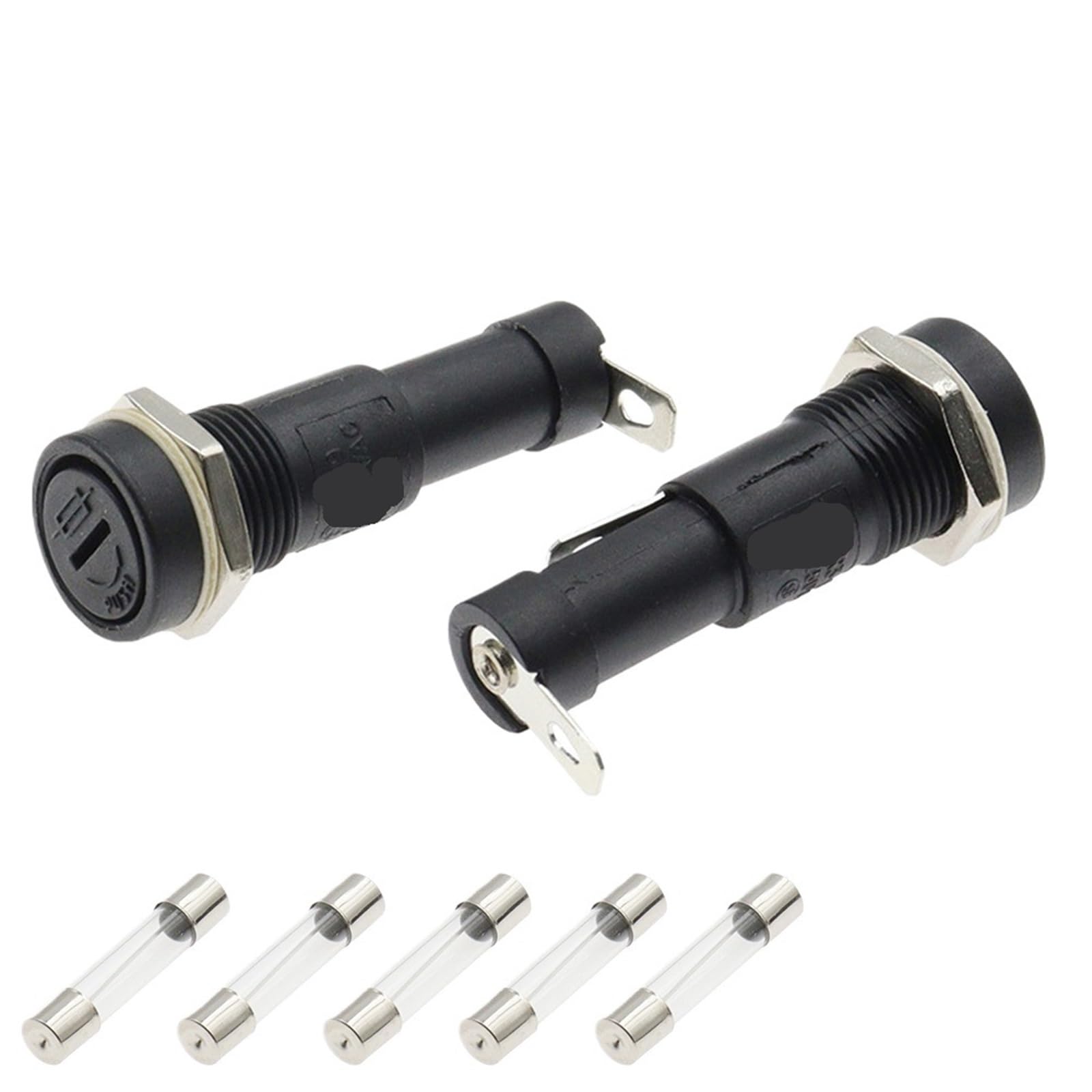 Portafusibles de chasis for montaje en panel R3-9 (5 unidades) for fusibles de vidrio de 6 x 30 mm, 15 A, 250 V, 6 x 30 mm(15A)