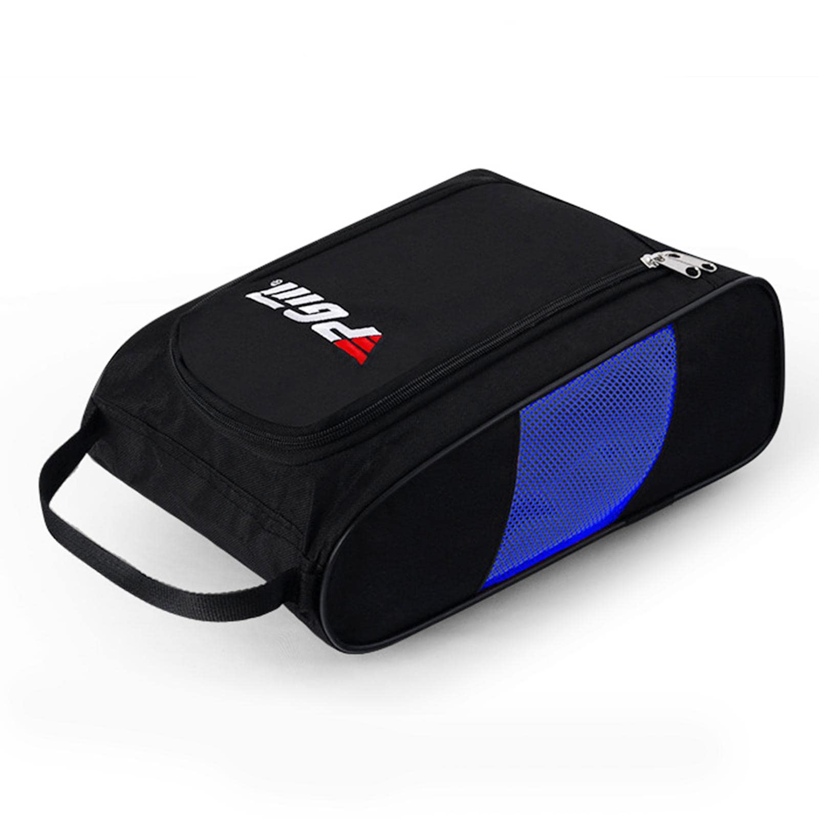 Zapatos de golf Bolsa Cremallera Deportes Nylon Bolsa Organizador Zapato Negro Azul, 3 Set (Black Blue), 22x13x32.5 cm