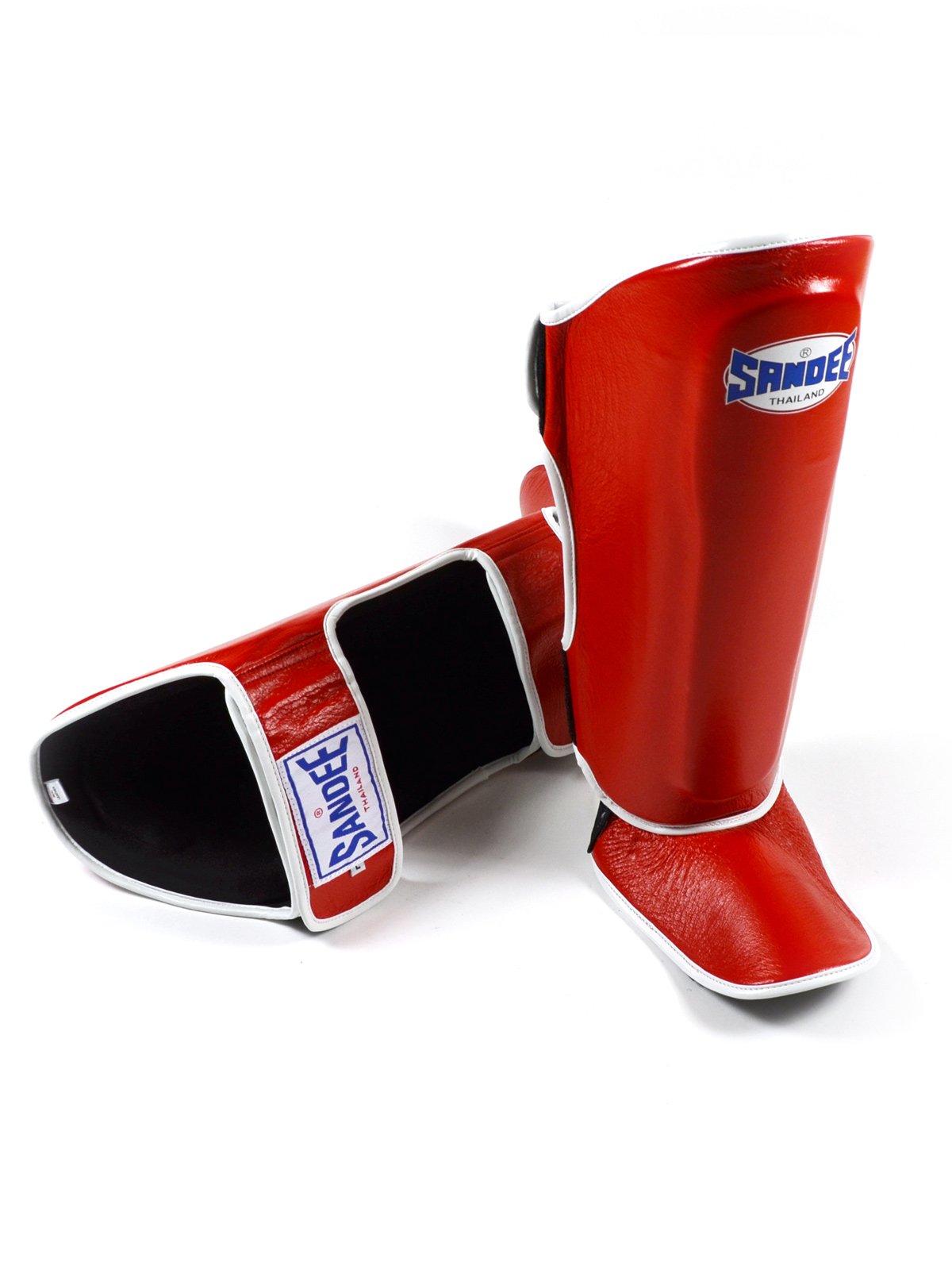 Sandee Authentic Red & White Leather Boot Shinguard-M