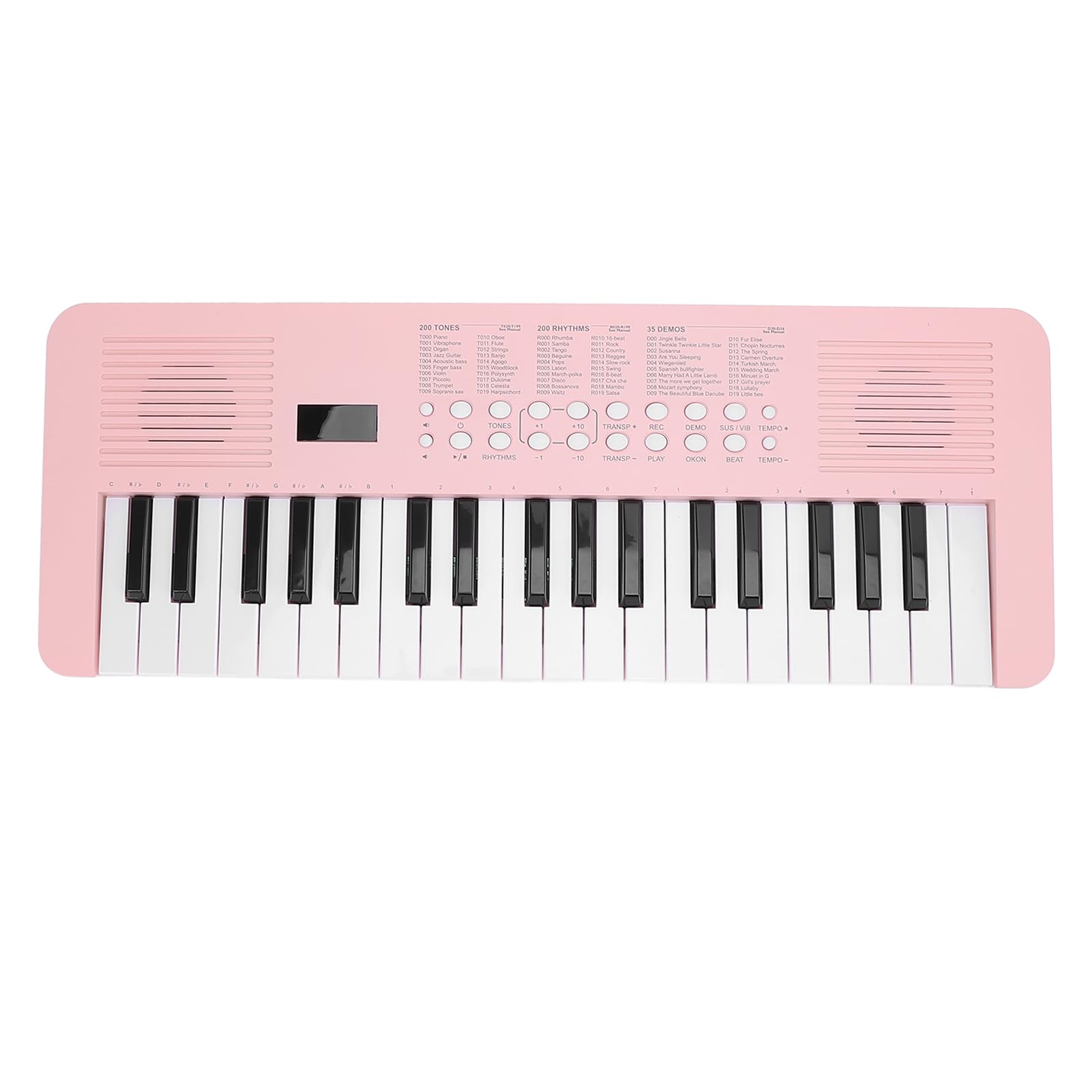 Pianoforte Digitale Multifunzionale con Tastiera Elettronica a 37 Tasti con 200 Toni e Ritmi per Principianti e Compositori Plastica 20,47x7,68x1,97 Pollici (Rosa)