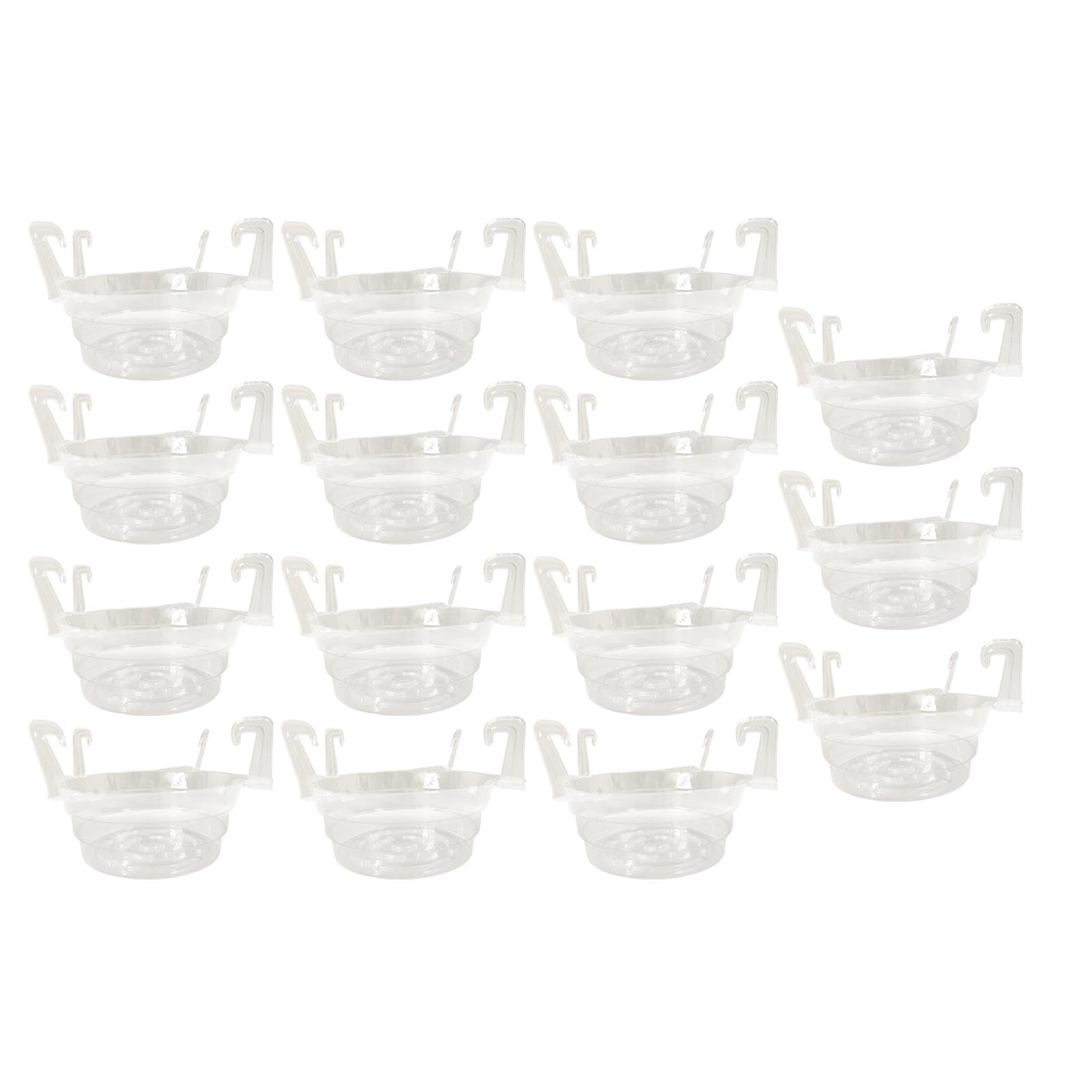 15er Pack Blumentopf Tabletts mit Integrierten Haken für Den Innen Und Außenbereich, Transparente Pflanzenuntersetzer, Körbe, Mehrfarbig, 10inch