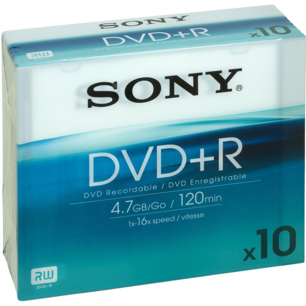 Sony Dvd+r 4.7GB 10DPR120BSL - Confezione da 10