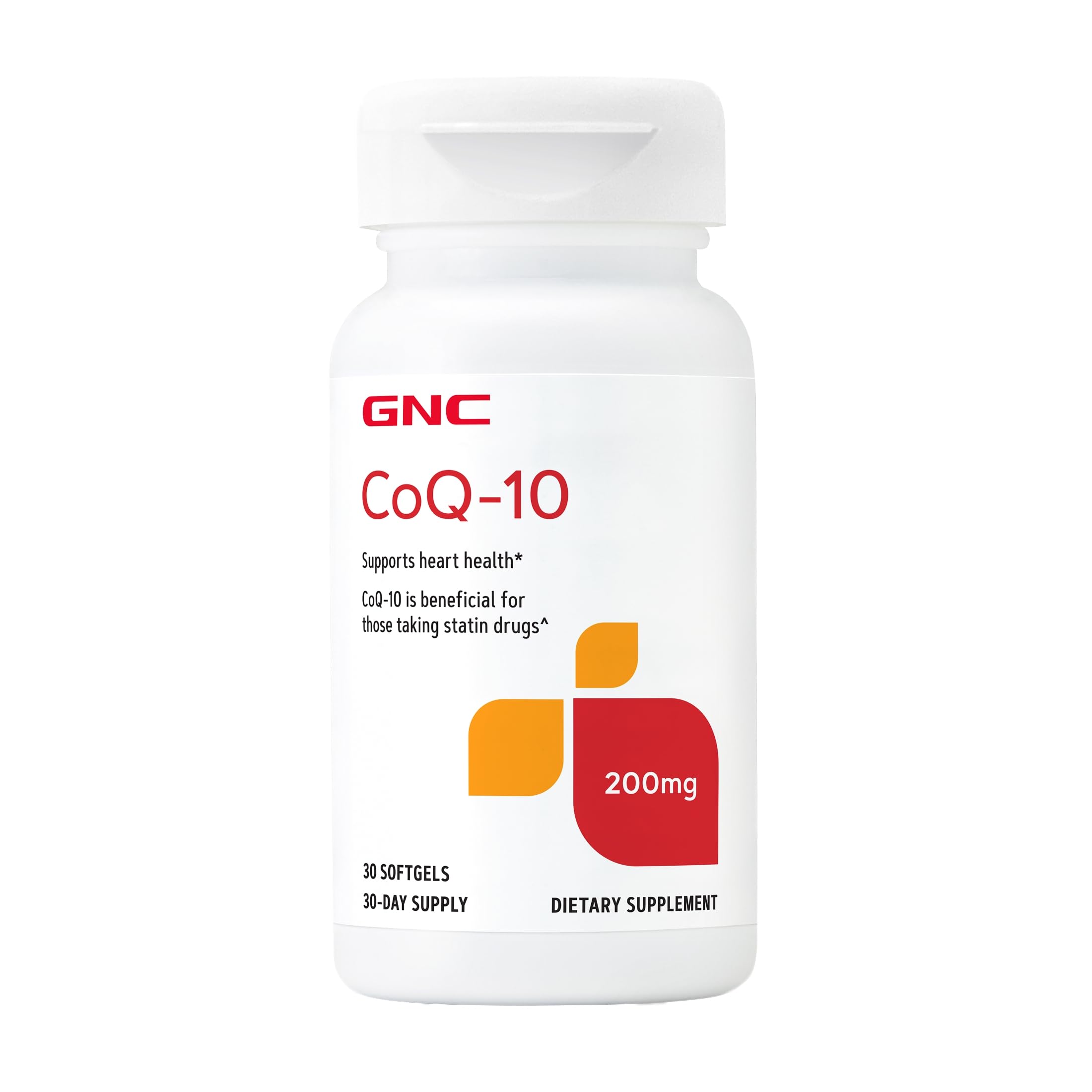 GNC CoQ-10 200mg, Heart Health & Cellular Energy Support, 30 Softgels 30 Count (Pack of 1)