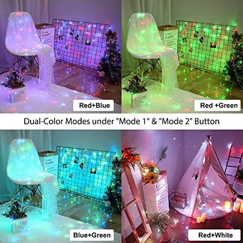 Christmas Decor Lights, BrizLabs 10m 100 LED USB Orange Purple Halloween Copper String Lights 16 Colors RGB Twinkle Silver Lighting with Remote for Indoor Bedroom Xmas Garden Wedding Party Outdoor