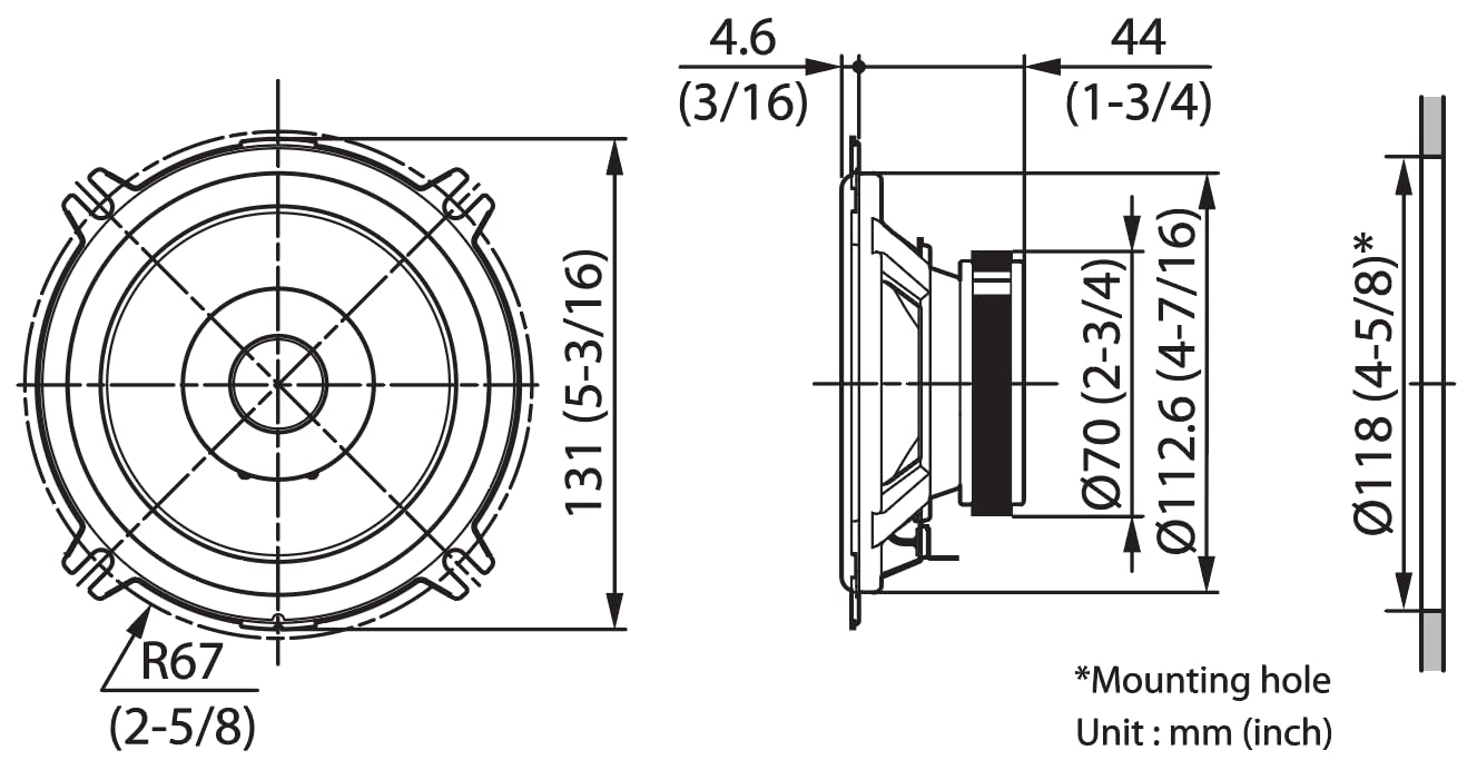 Kenwood KFC-S1357 Série Stage Sound, Haut-parleurs pour Automobile à Double cône de 13 cm, 260 W de Puissance maximale, 30 W RMS, 4 ohms, cône de woofer en polypropylène argenté, 2 unités