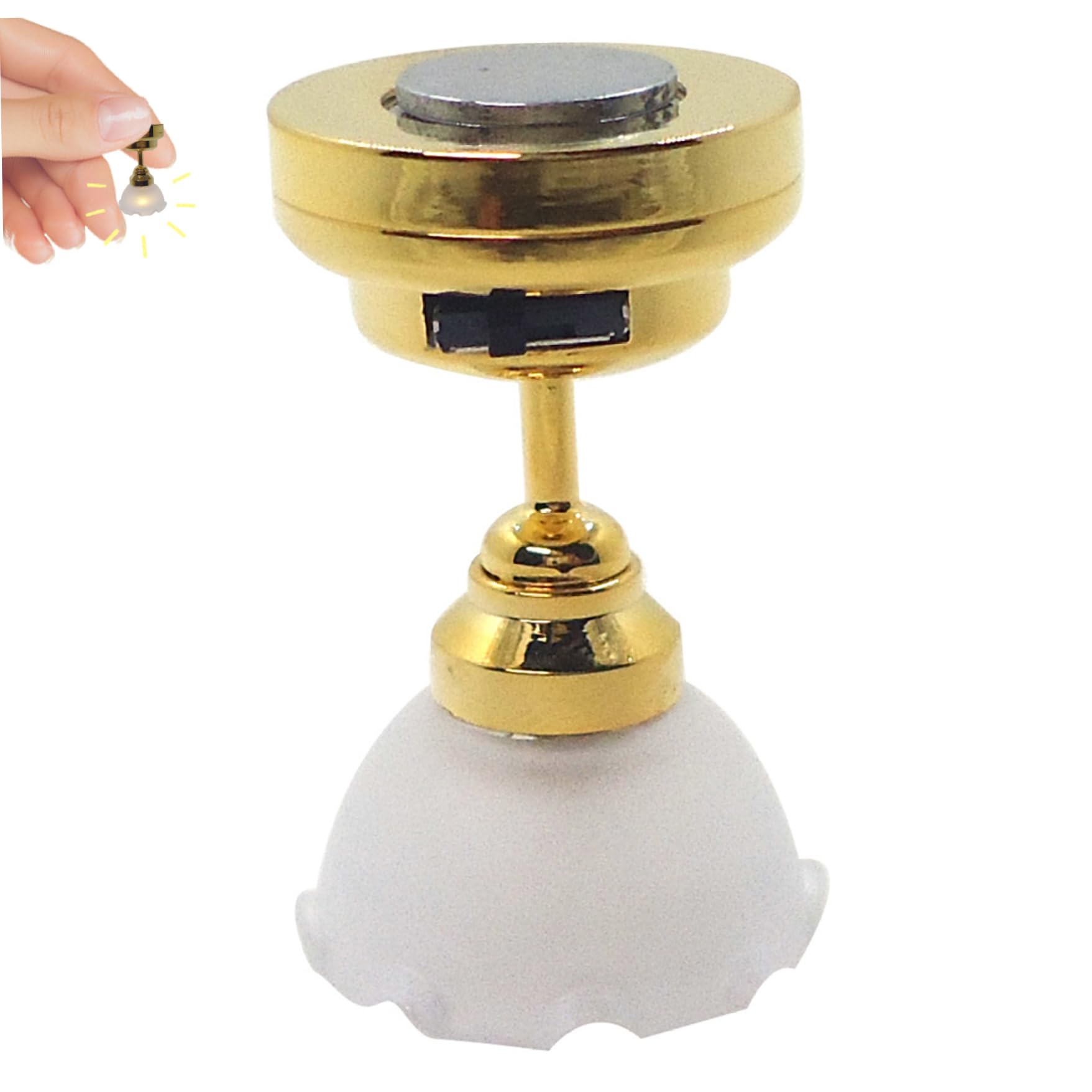 Dollhouse Chandelier 1:12 Scale Flower-Shaped Dollhouse Lights 0.8x1.3 Inch Metal Dollhouse Lighting Battery Powered LED Dollhouse Chandelier for Dollhouse Settings