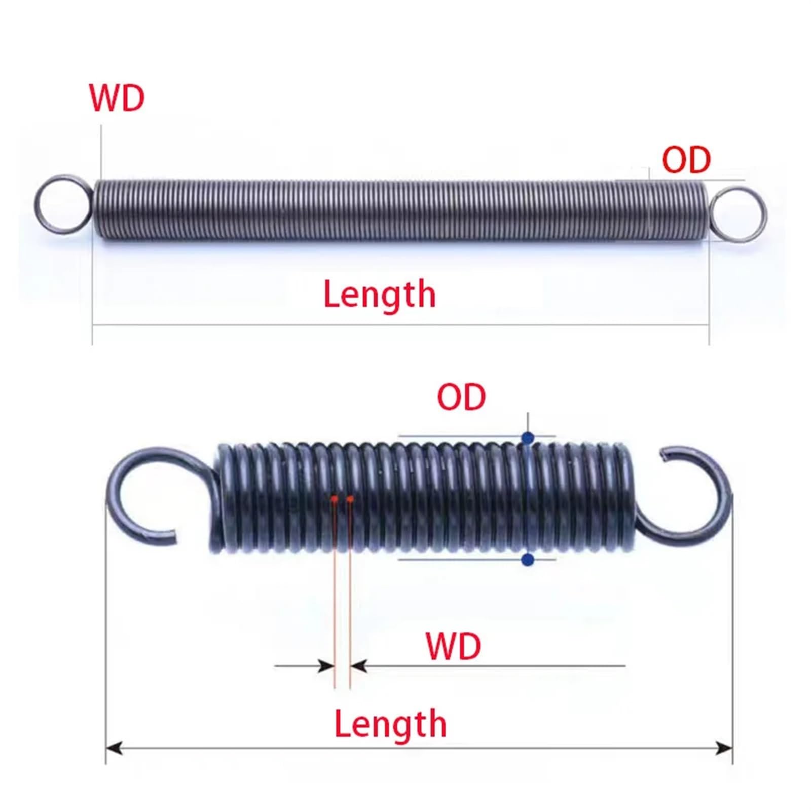 Stainless Steel Small Tension Spring with S Hook and O Ring Stretching DIY Toy Spring Wire Diameter 0.9mm (Color : 40mm(10pcs), Size : 9MM_0.9MM(Ring))