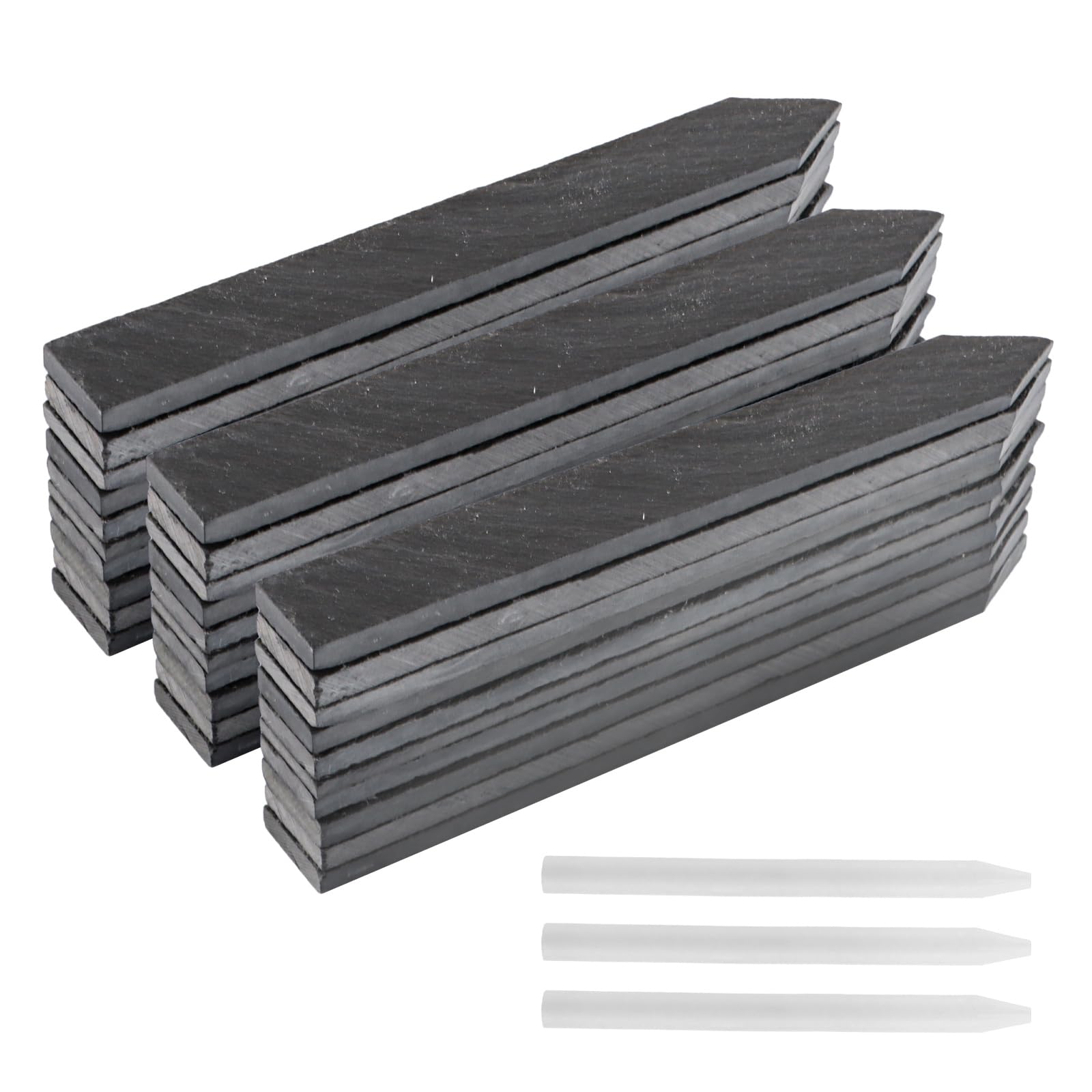 30 Stück 15x2CM kräuterschilder Schiefer, Pflanzenschilder zum Beschriften, Kräuterstecker Pflanzenstecker Blumenstecker, Garten Schiefertafel Schilder Gartenschilder für Draußen Wetterfest