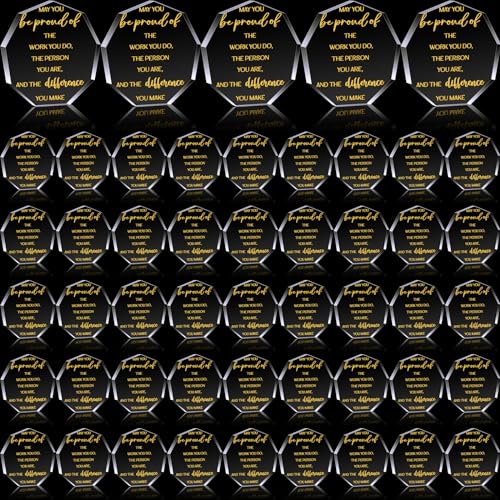 Huquary 50 Pcs Employee Appreciation Awards for Coworker Acrylic Thank You Gifts Trophy Be Proud of The Work You Do Prizes for Colleague Retirement Farewell Motivational Gift (Irregular Style)