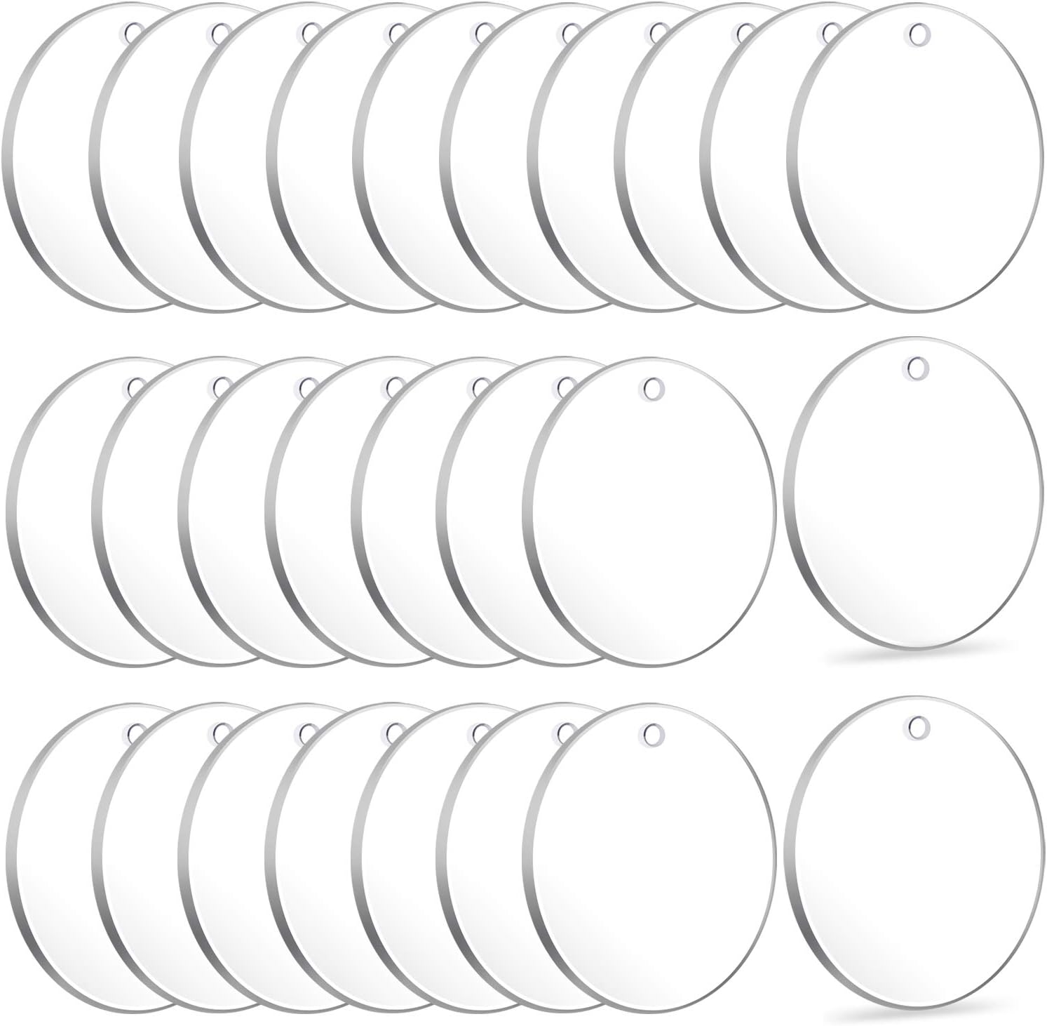 Audab Acrylic Keychain Blanks for Viny (Clear, Pack of 50)