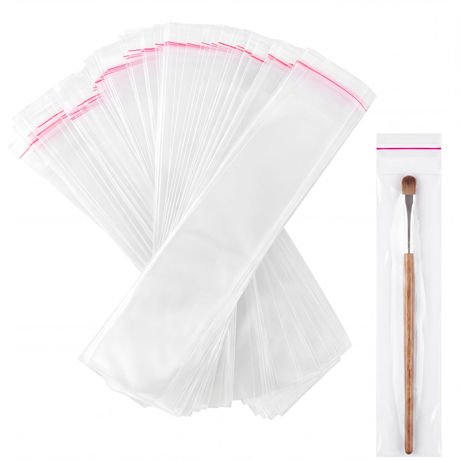 200PCS Clear Self-Adhesive Cellophane Bags for Candy, Small Gifts- 5x20 cm