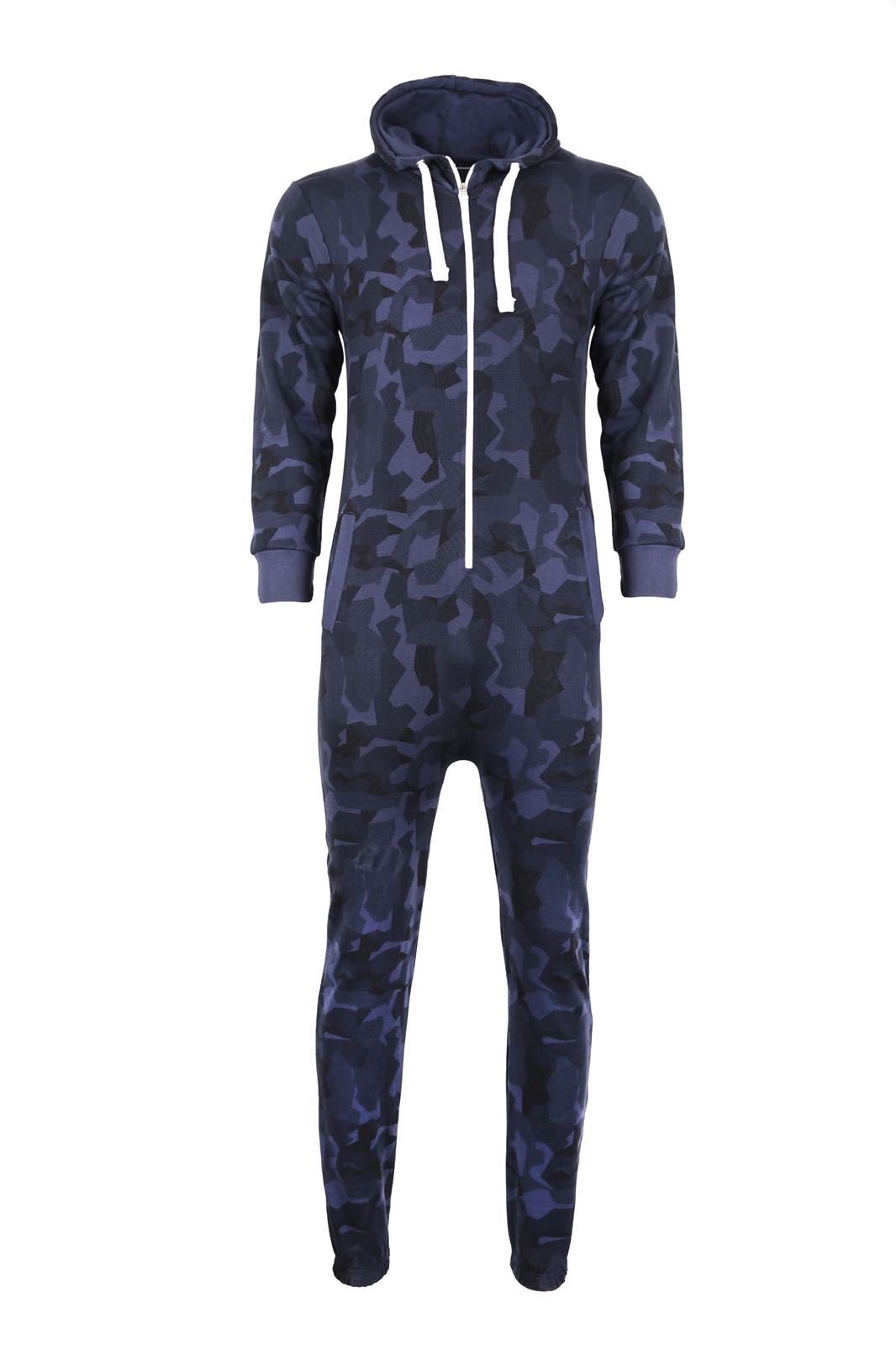 Mymixtrendz.Mens Camo Camouflage Onesie Hooded Zip Playsuit All in One Piece Jumpsuit Adult Size Aztec Print Hoodie