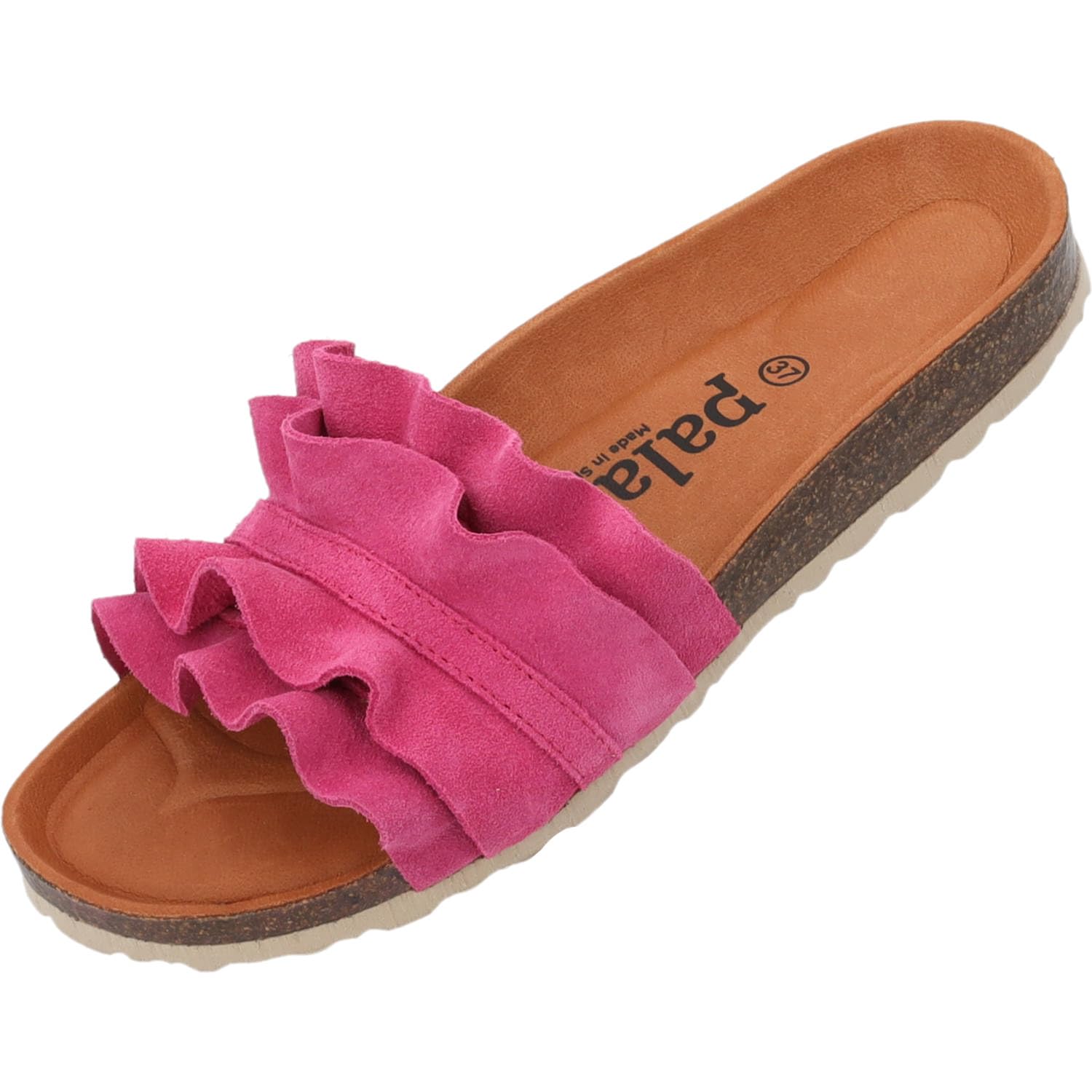 Palado Pantoletten Damen Vilnado - bequeme Sandalen Made in Spain - Hausschuhe mit Kork-Fußbett - modische Sommerschuhe