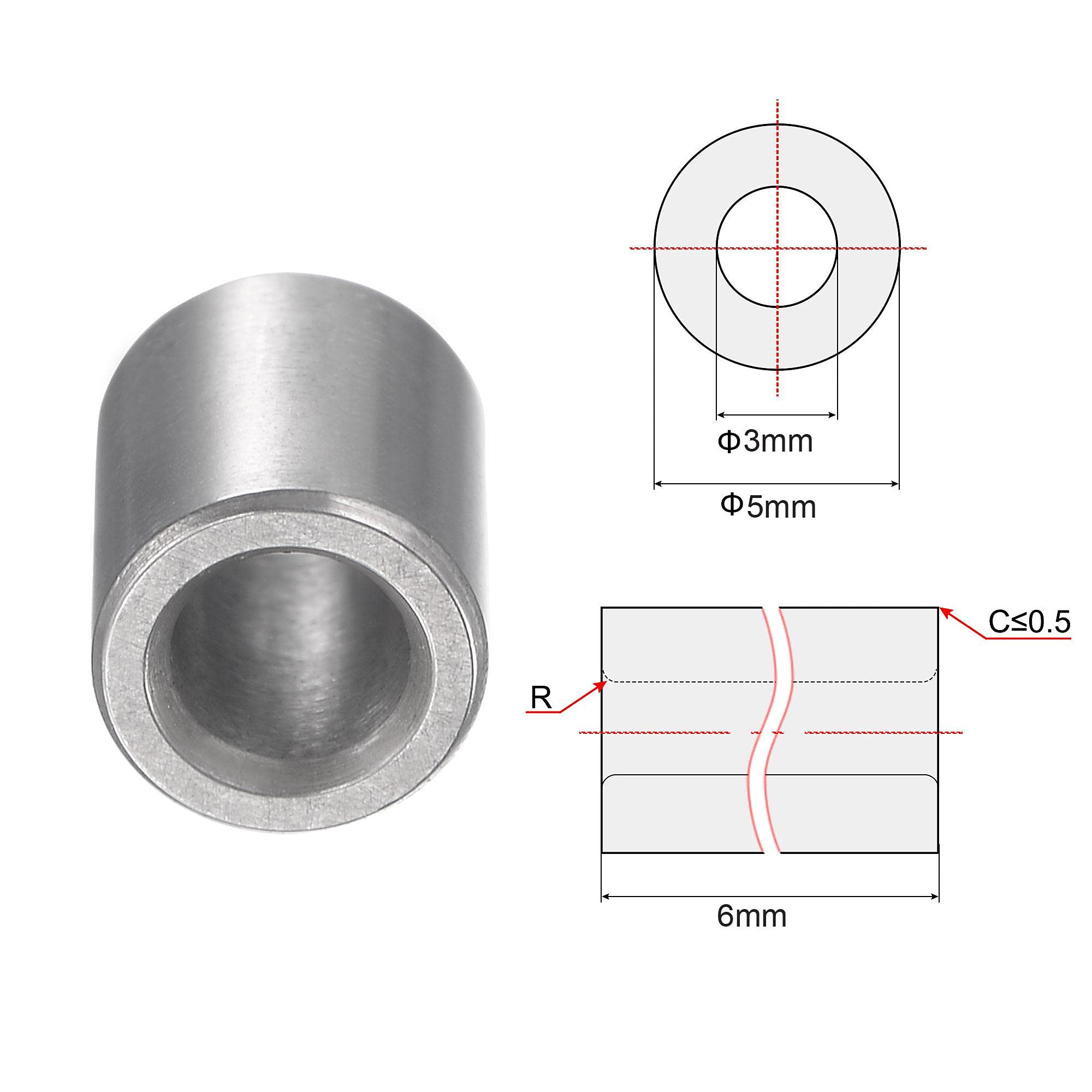 Boccole Oilless 3x5x5mm - 10 Pezzi In Acciaio Al Carbonio Per Applicazioni Industriali - Foto 8