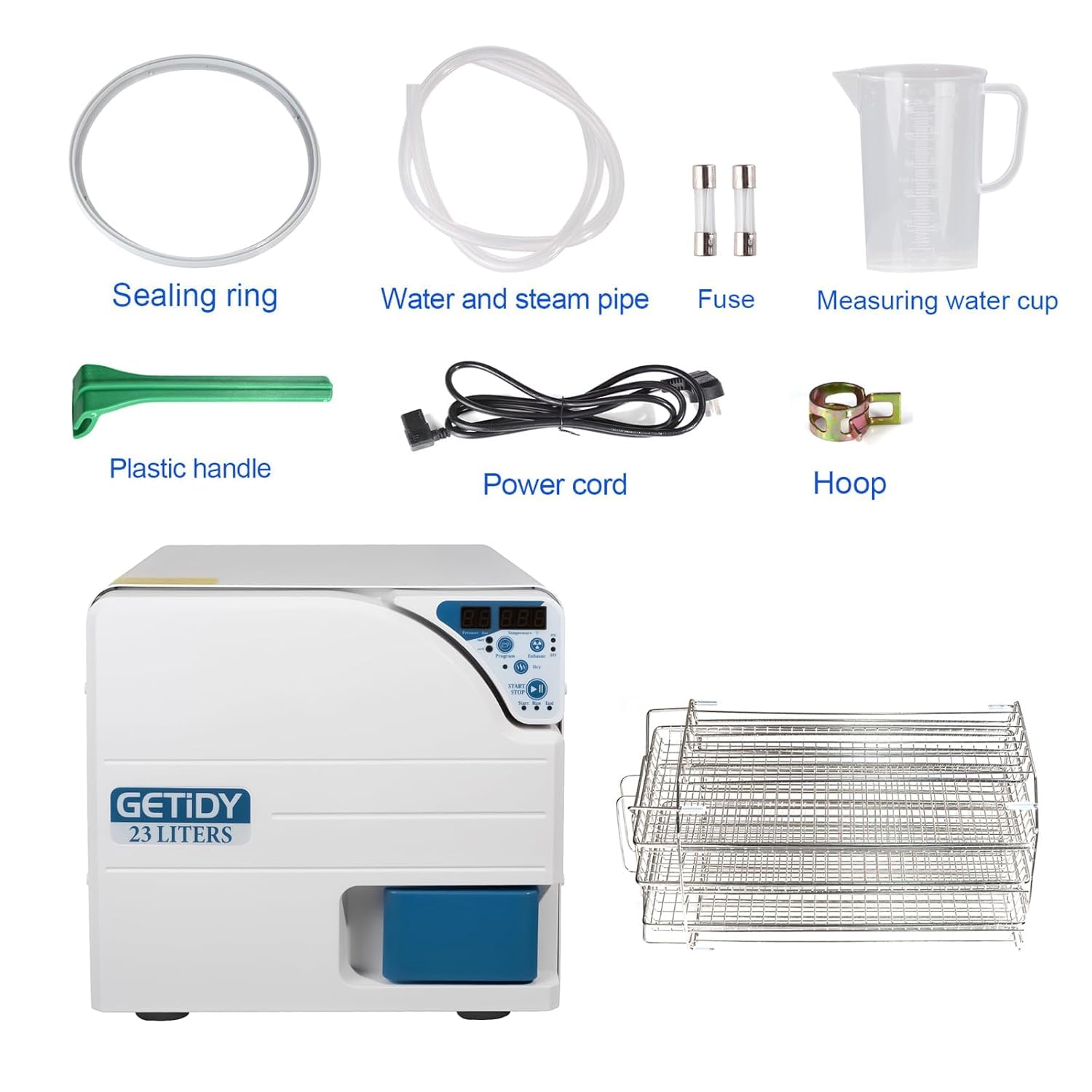 23L Autoklav Trocknungsfunktion Hochdruck Temperatur Dampf Sterilisator Digitaler Bildschirm Dual Control Tür Schloss Klasse N