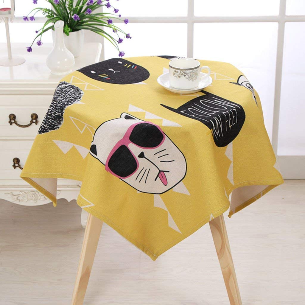 Nappe carrée en lin rustique et tissu de couverture table basse