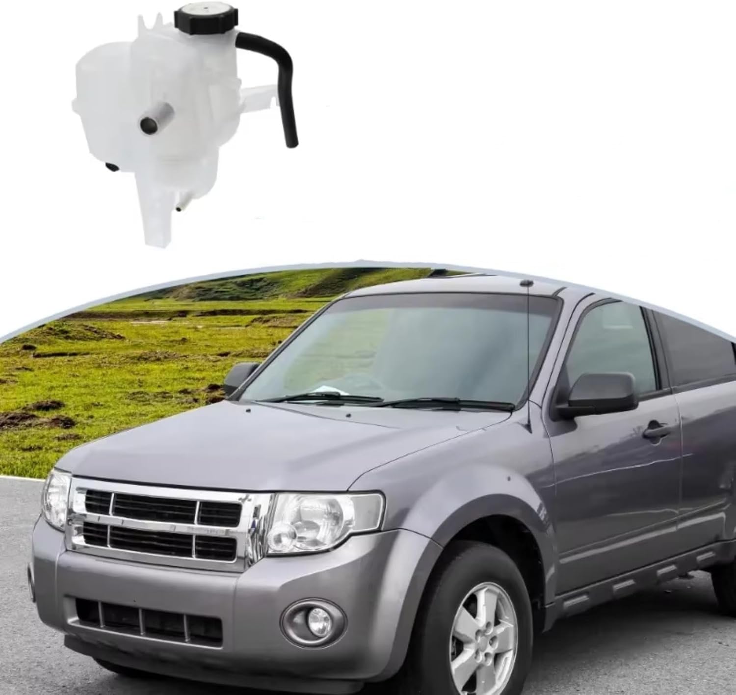 Coolant Expansion Header Tank Compatible With For Kuge YH 2.3 2003 2004 2005 2006 2007 Engine Radiator Overflow Expansion Tank Bottle With Cap Accessories OEM:5L8Z8A080AA