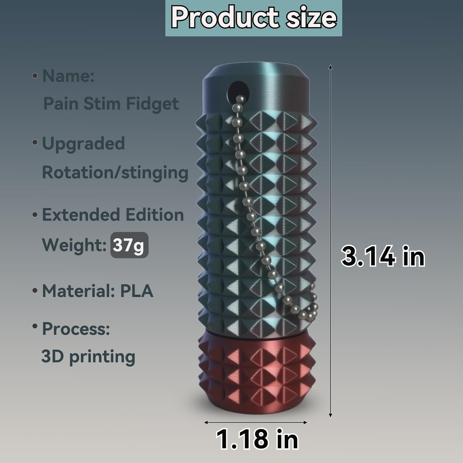 2pcs Pain Stim Fidget, Rotating Fidget Roller, 3D Printed Fidget Toys, Suitable for Hand Stimulation、Autism、ADHD、Irritability、Adult Fidgets for Anxiety and Stress