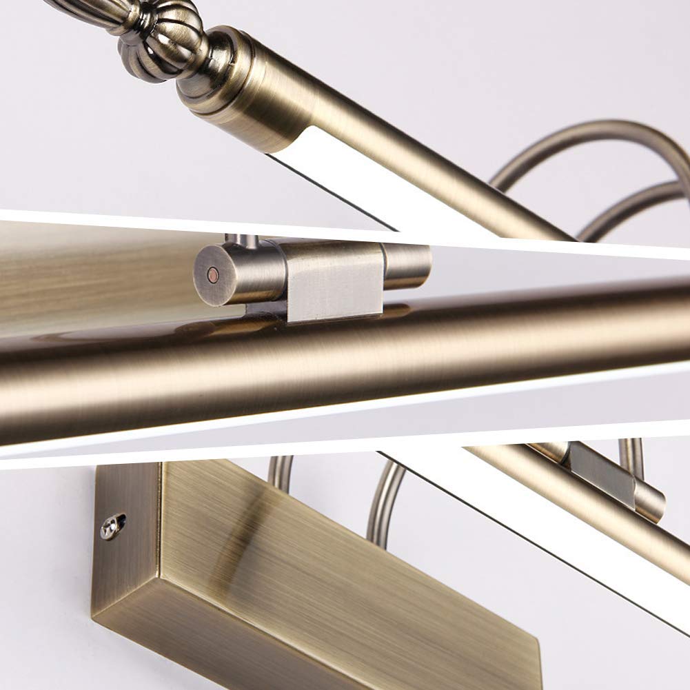 Luce a LED Regolabile Vinta per Specchio da Bagno 9W Bianco Caldo 3000K Applique da Parete e Bronzo h Illuminazione Frontale Ele per Un Arredamento Elegante