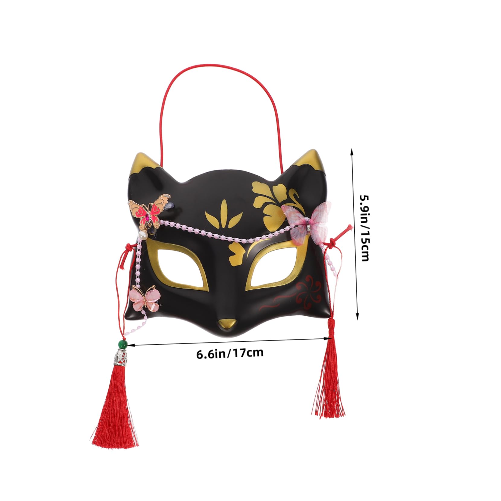 VALICLUD Half Mask Japanese Style Costume Mask Creative Prop for Halloween Cosplay Parties Delicate Design for Adults Boys and Girls for Masquerade Role-playing Festivals