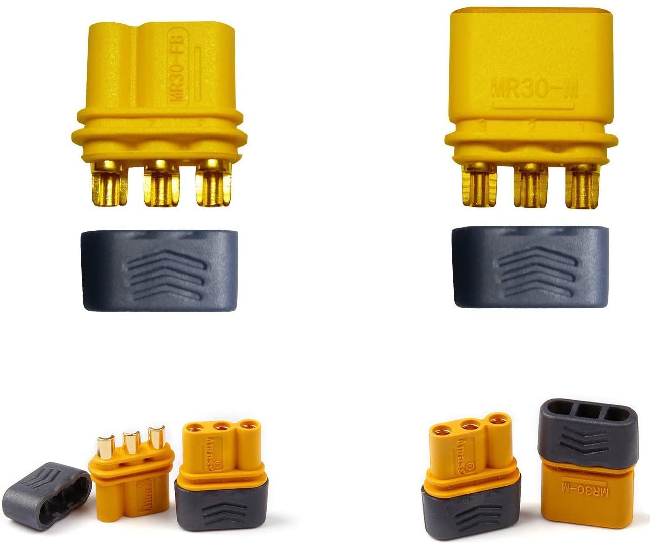 RUNCCI-YUN 10 Paires MR30 Gaine Connecteur Connecteur Pour Batterie RC