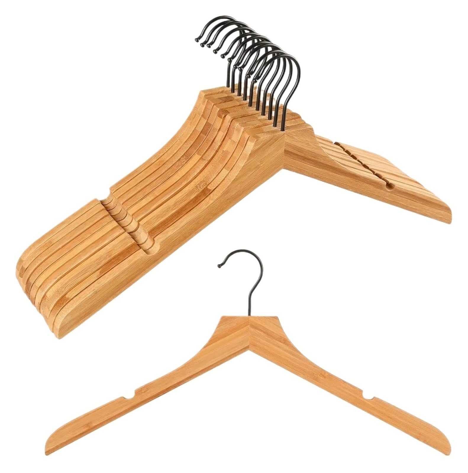 Wooden hangers Wooden Hangers with Rotatable Hook, Set of 12 for Coats and Dresses - Smooth Finish for suit