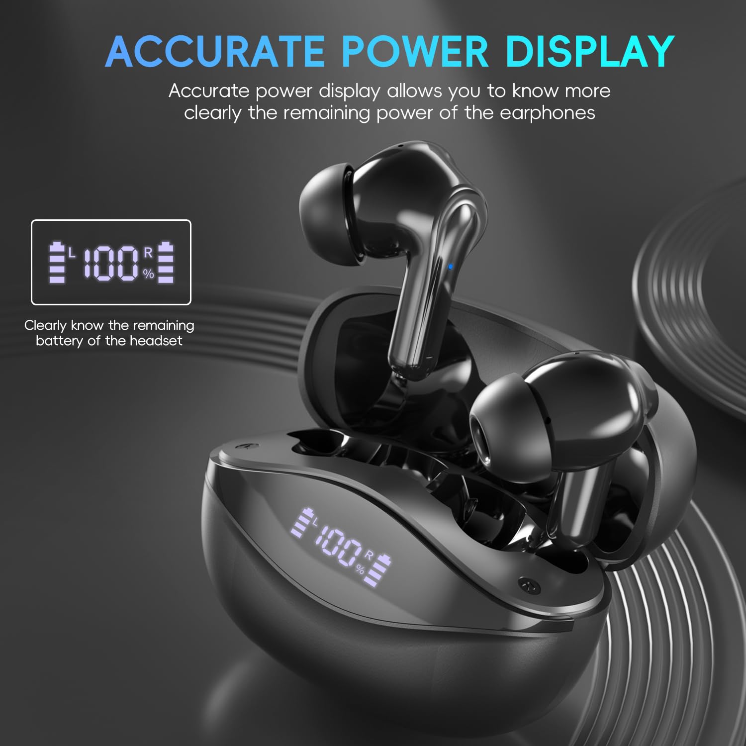 Cuffie Bluetooth, Auricolari Bluetooth 5.3 Wireless, Auricolare USB C CVC Cancellazione Rumore, 5-7 h per tre volte Cuffiette Hi-Fi Senza Fili, Senza Filo for iOS Galaxy Xiaomi OPPO Android