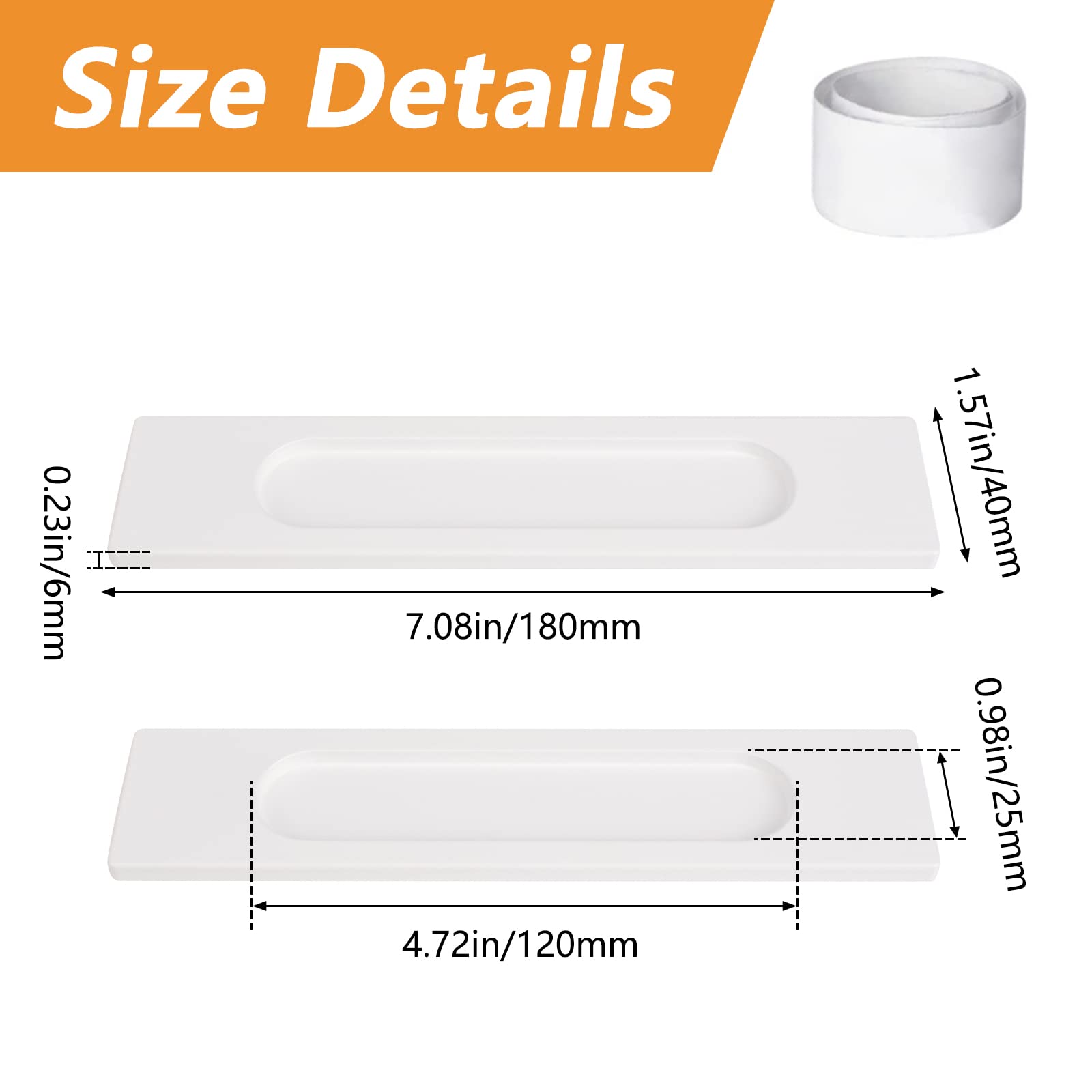 Maniglie Per Porte Scorrevoli - 2 Pezzi - Acciaio Spazzolato - 18 Cm - Adesive - Foto 8