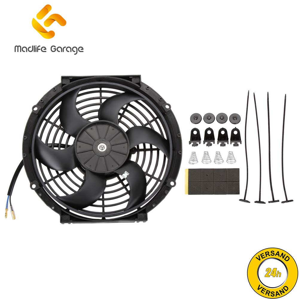 Universal 10" 80W Elektrische Lüfter Wasserkühler Kühlerlüfter Kühler mit Montagesatz